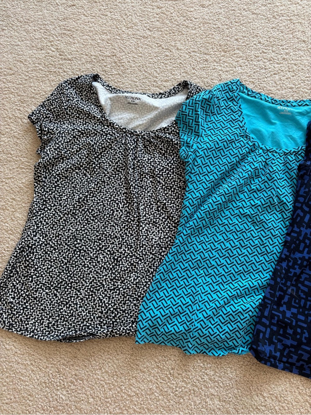 Merona Short Sleeve Scoop Neck Tops - Black, Teal, Navy - Picture 3 of 6